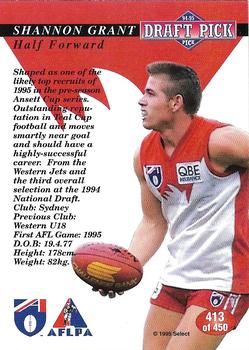 1995 Select AFL #413 Shannon Grant Back